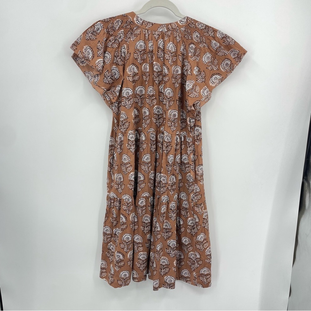 Uncle Frank Smocked Flutter Sleeve Block Floral D… - image 4